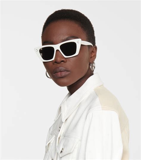 celine white cateye sunglasses|celebrity Celine cat eye sunglasses.